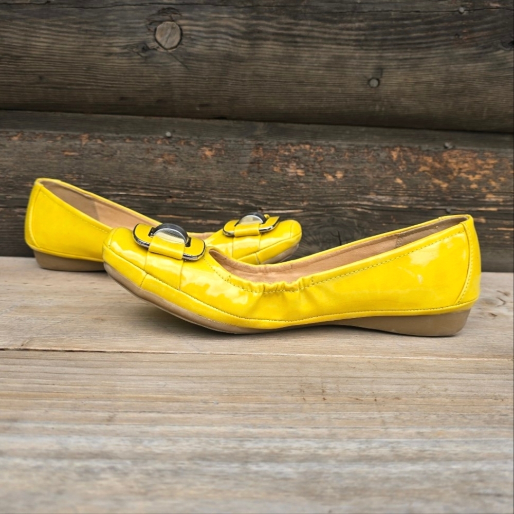 Naturalizer N5 Comfort Voylan Y2K Indie Sleaze Sqaure Toe Buckle Flats 7.5M - Picture 5 of 16